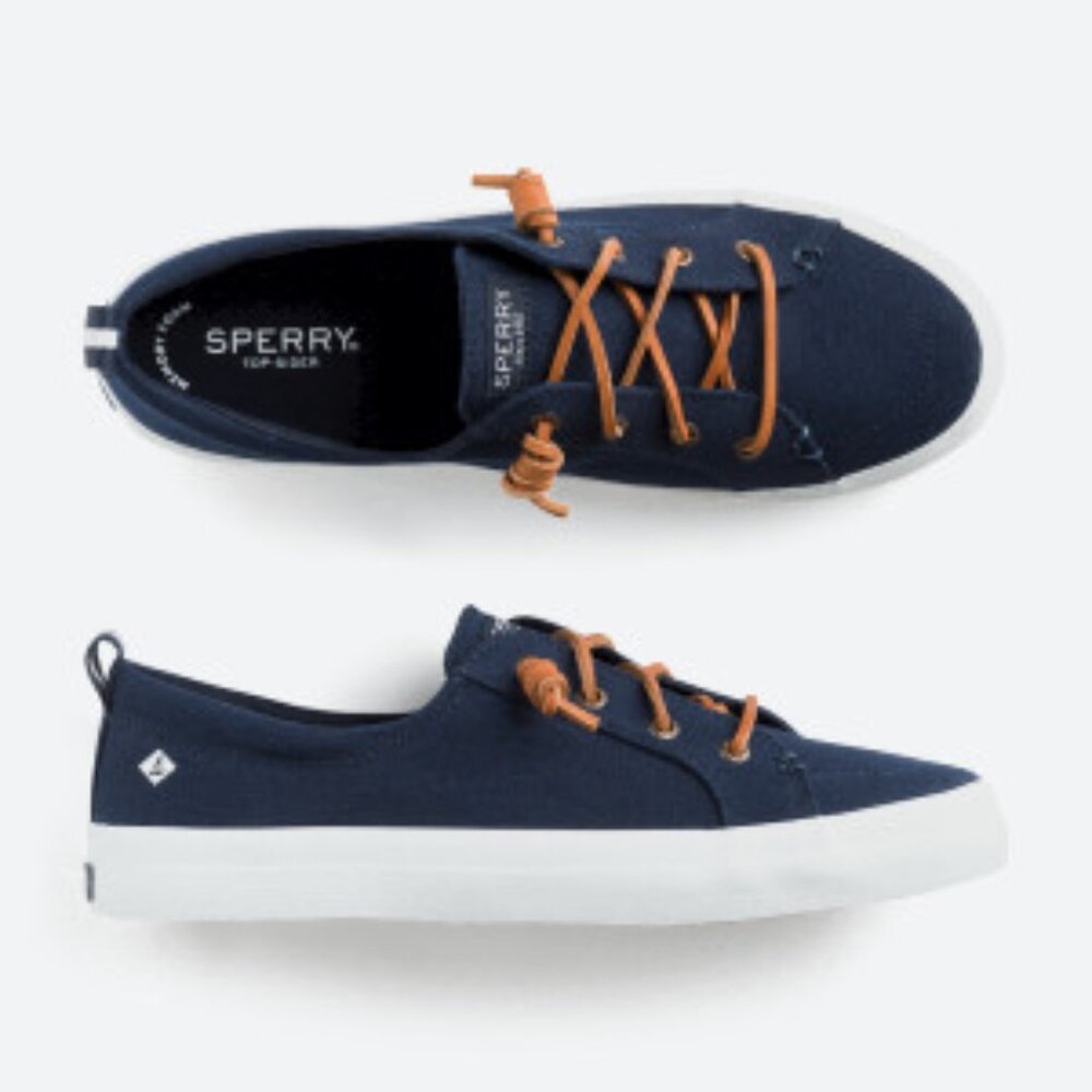 Sperry Crest Vibe Canvas Barrel Lace Sneaker, Navy size 8.5